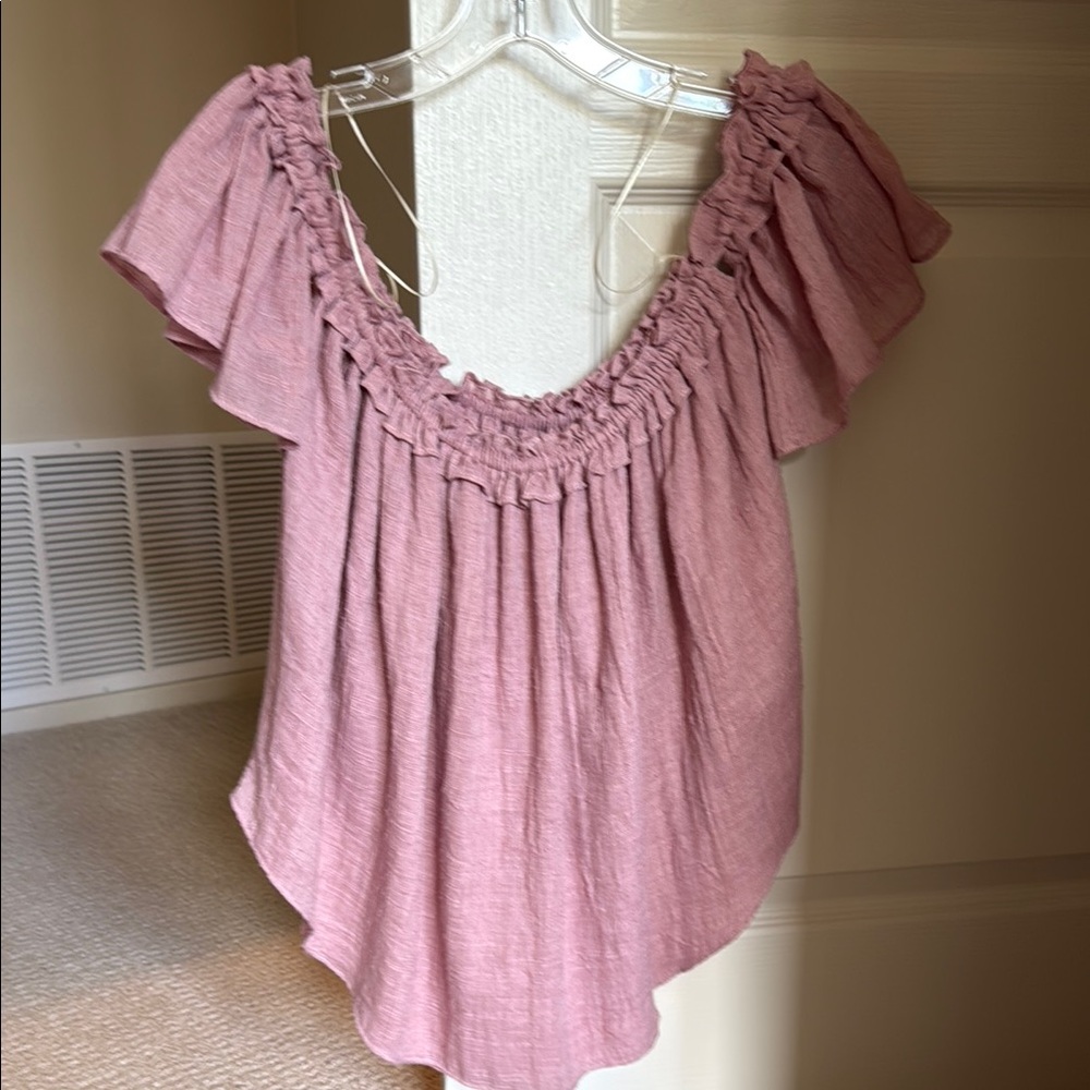 Misa Los Angeles Ruffled Mauve Top